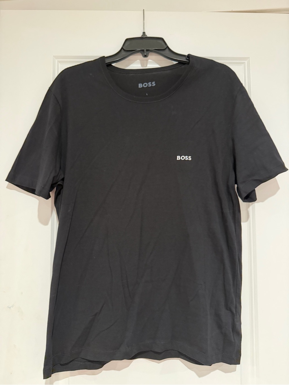 Hugo Boss Black Short Sleeve Crew T-Shirt with White Chest Logo